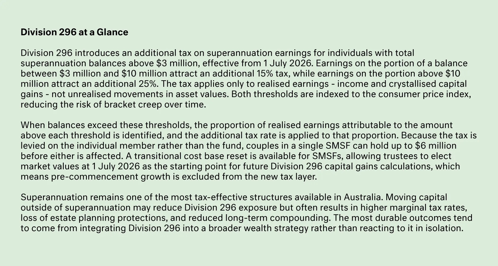 Division 296 at a Glance